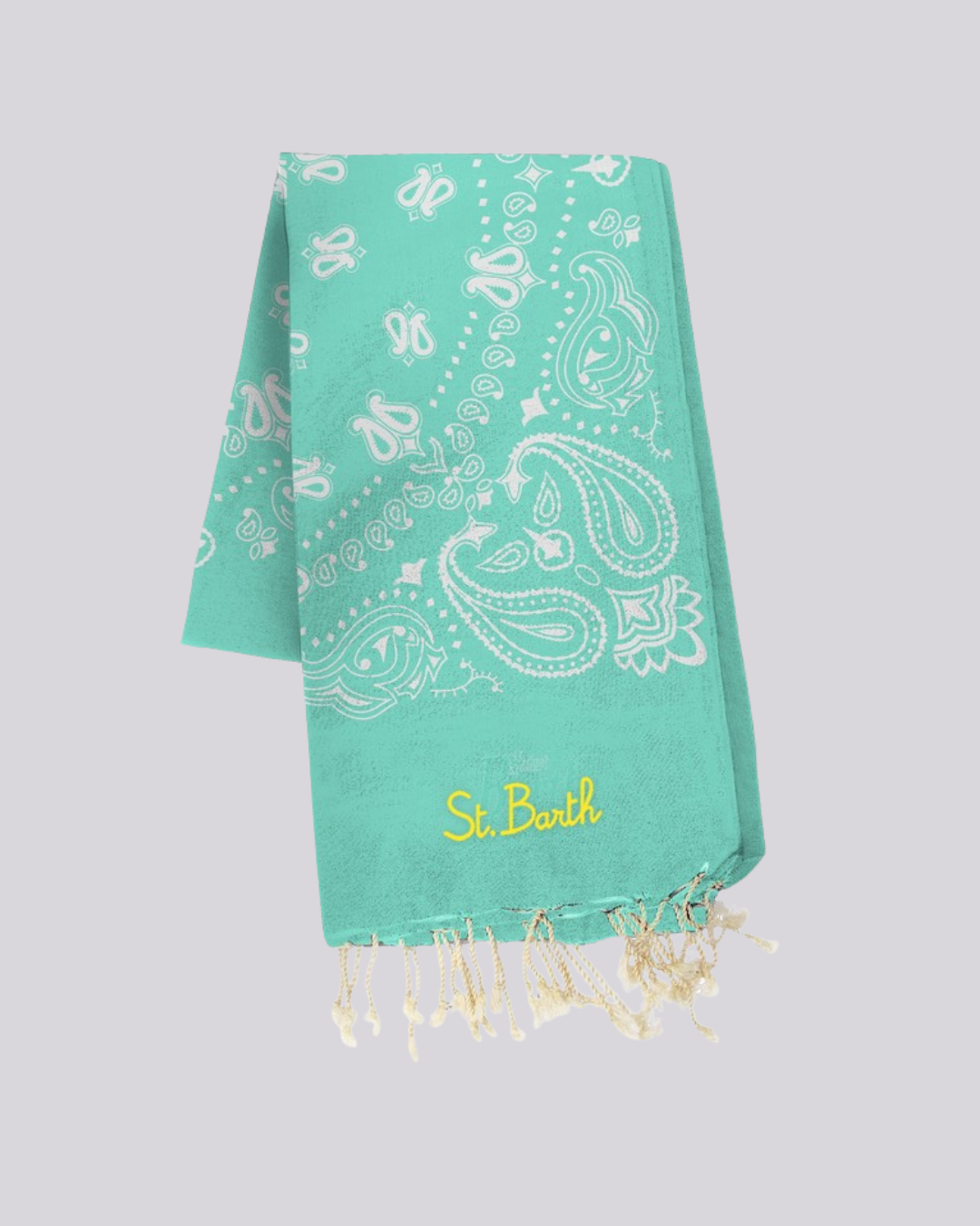Telo mare cotone Saint Barth - verde bandana