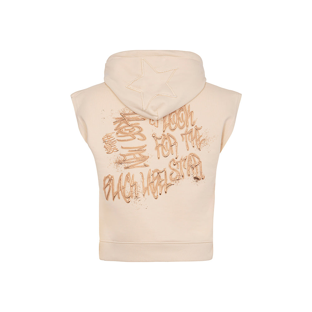 Felpa Gilet Cappuccio Bimba avorio