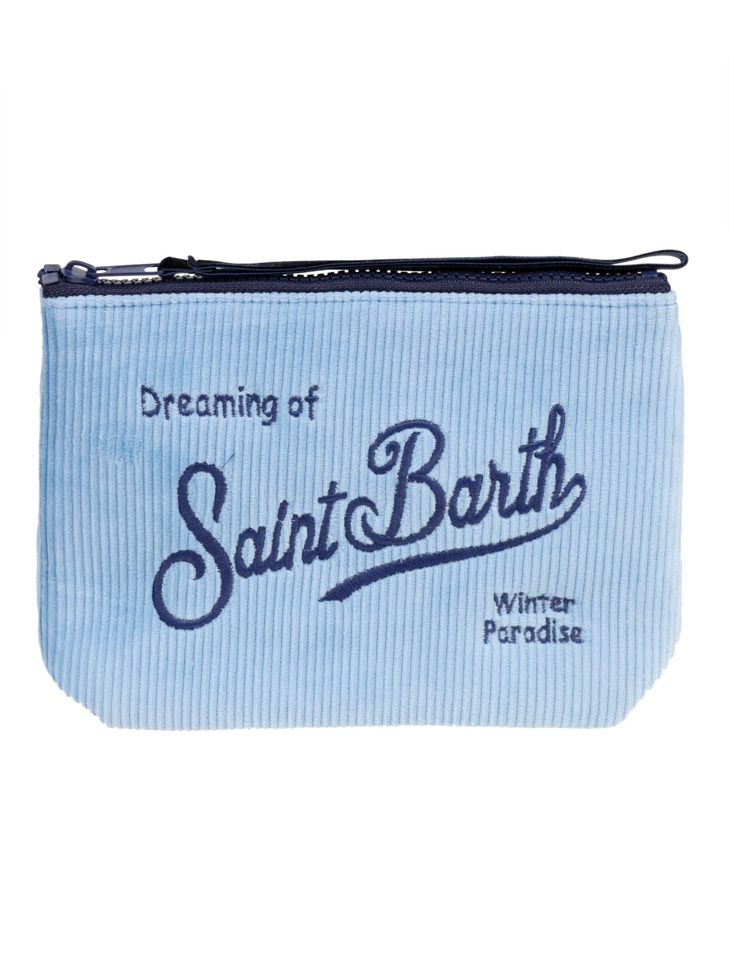 pochette Saint Barth - Aline W CORDUROY 31 EMB celeste