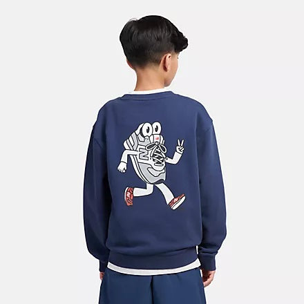 New Balance felpa garzata bambino - blu