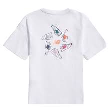 T-shirt M/M bimba con stampa NEW BALANCE bianca