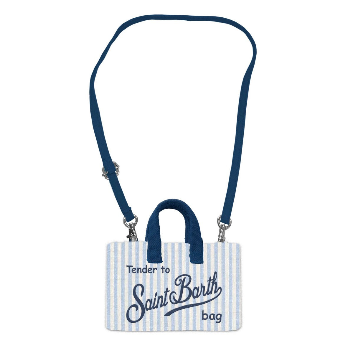Porta Smartphone in lino - bianco blu