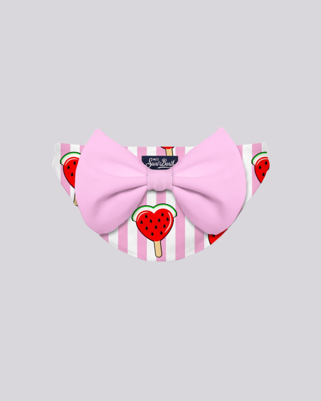 Slip da bagno da bambina a righe e fiocco