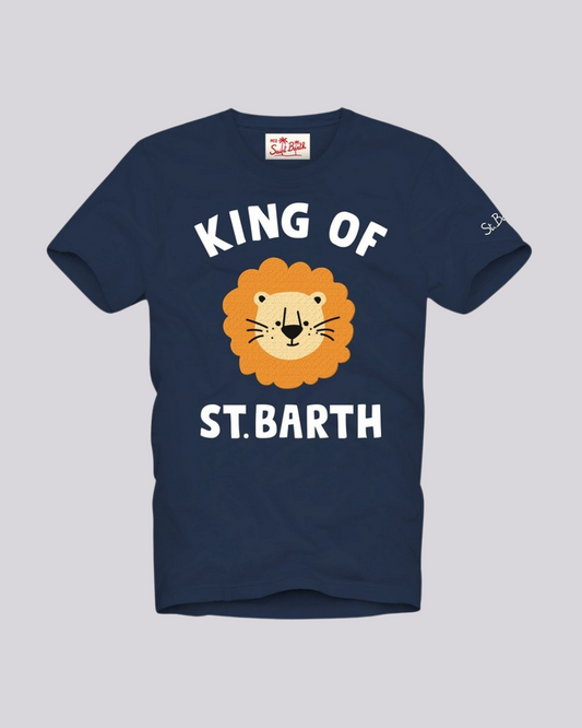T-shirt da bambino in cotone con leone