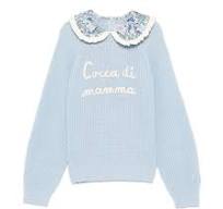 SAINT BARTH MAGLIONE CELESTE-BIANCO BAMBINA
