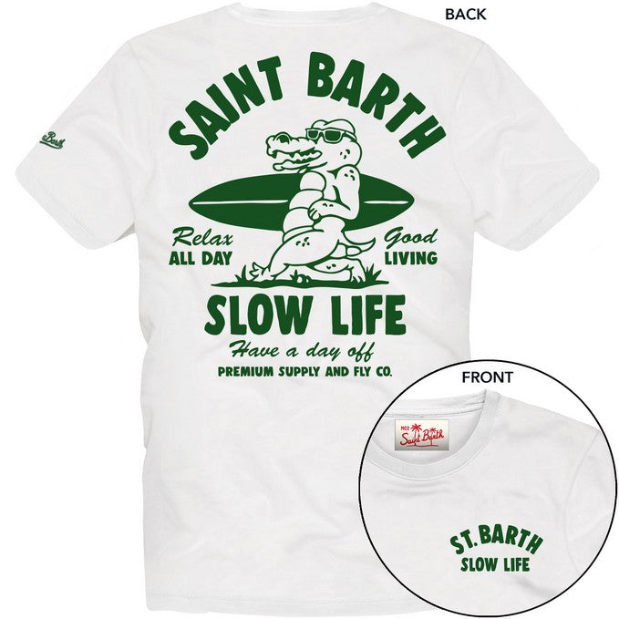t-shirt BOY SB CROCO SLOW 01N bianca / //