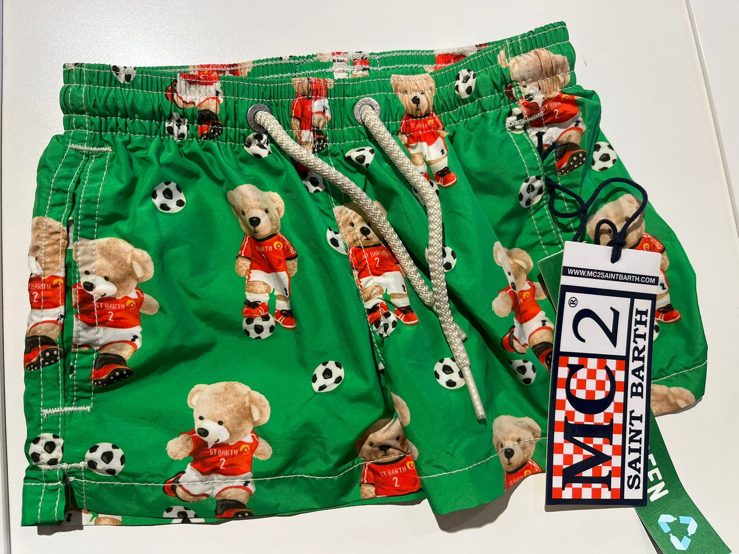 Saint Barth costume da bagno Boxer Calciatore Teddy Soccer verde