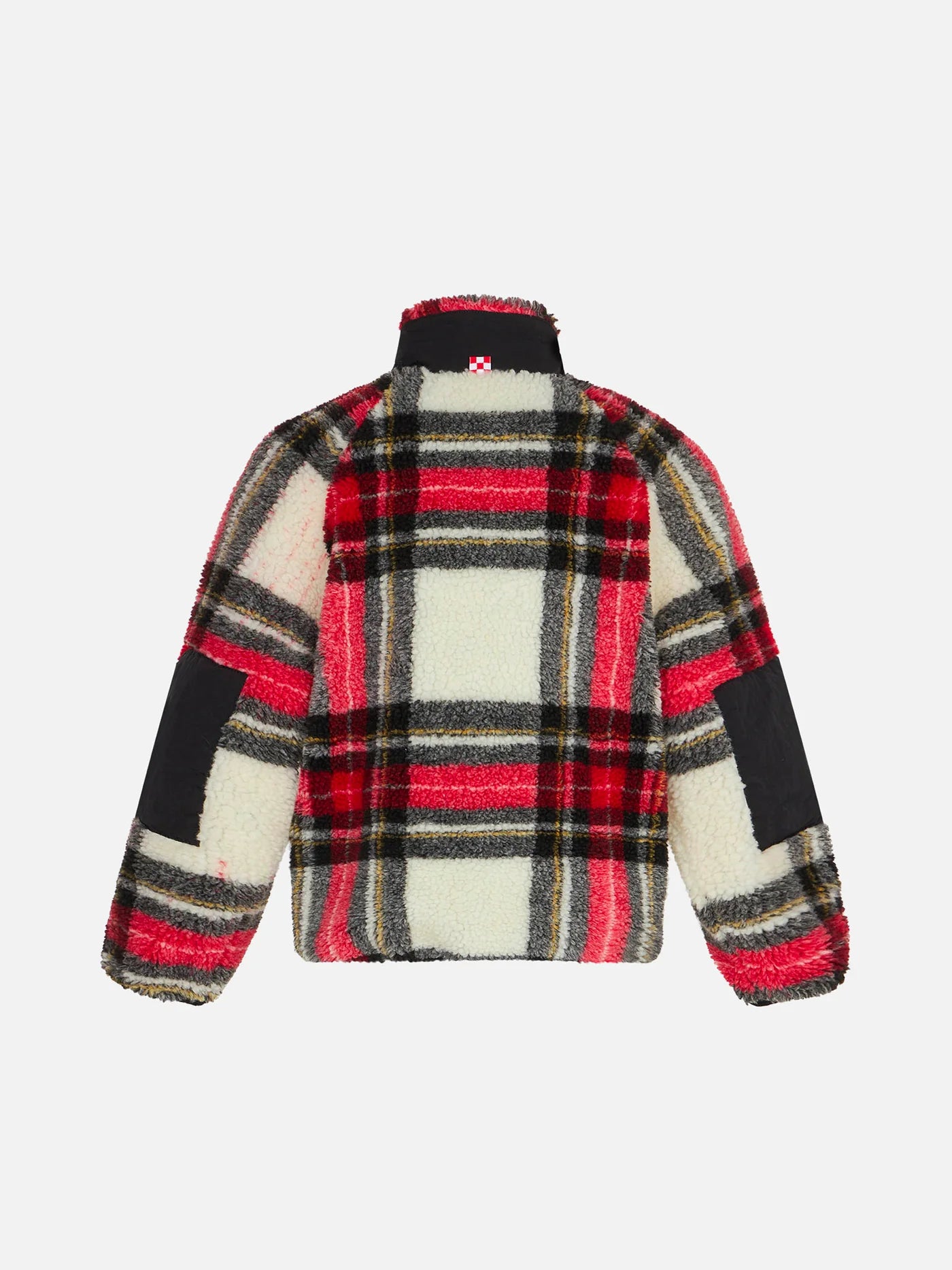 Mc2 Saint Barth Giubbotto in sherpa tartan da bambino con ricamo St. Barth Bob Club