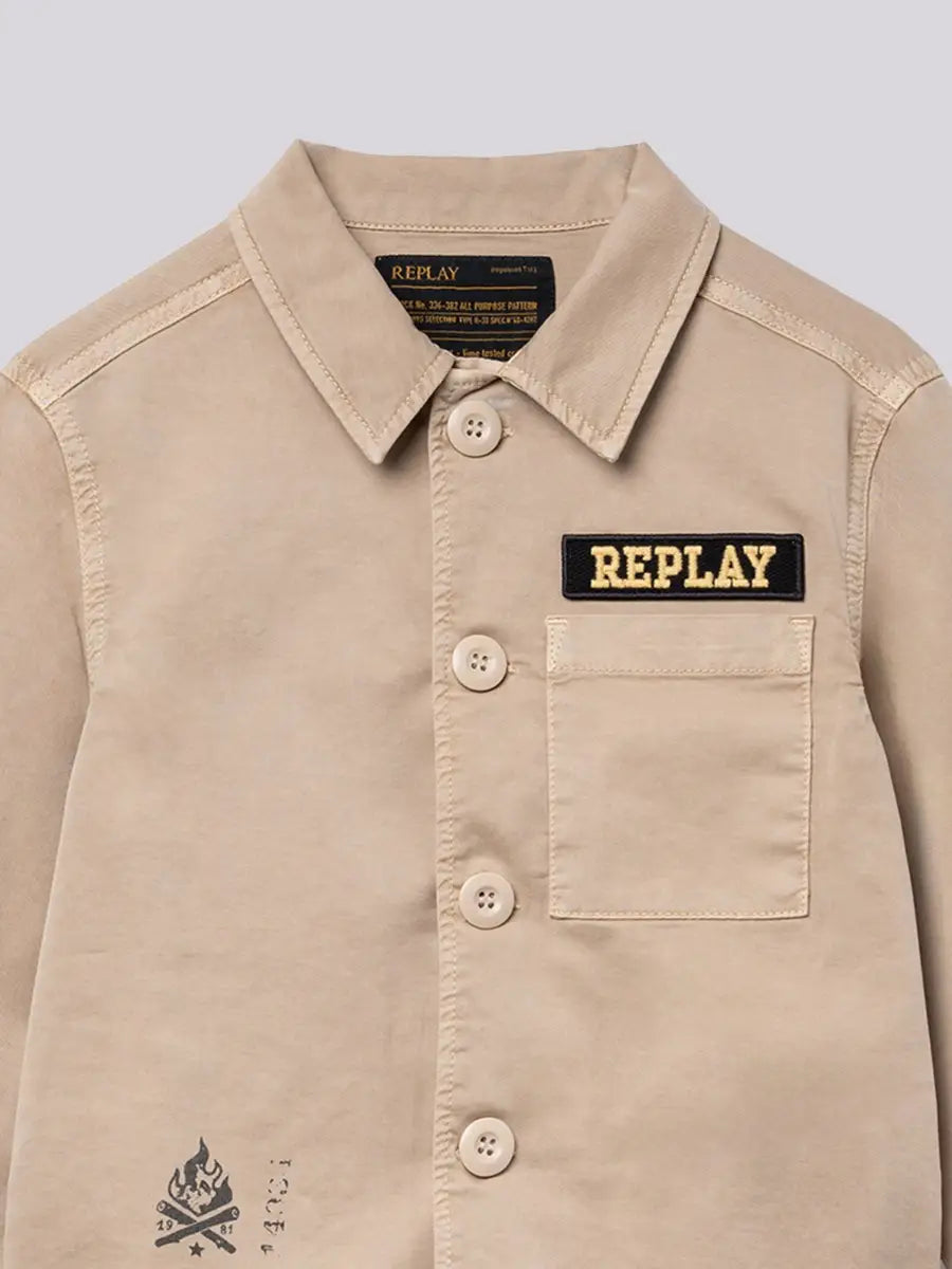 Overshirt in Garbardina Stretch Replay