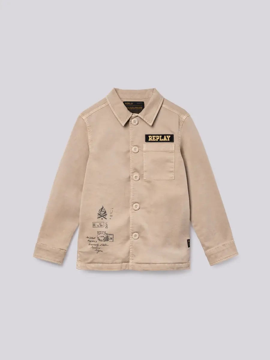 Overshirt in Garbardina Stretch Replay