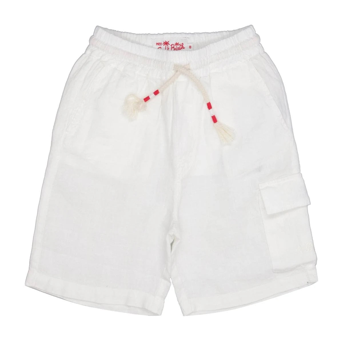 Saint Barth Bermuda Bambino Lino Bianco