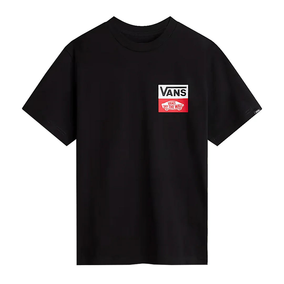 T-shirt Vans manica corta nera con logo