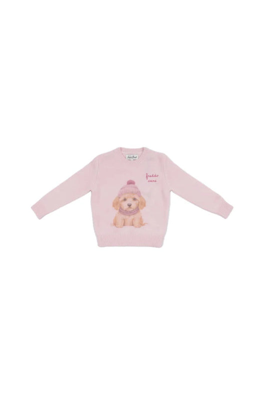 Maglia girocollo bambina Saint Barth PUPPIES 31 DOG PACH