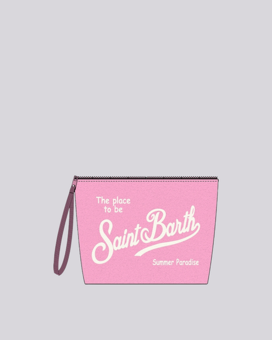 Pochette Saint Barth spugna - rosa