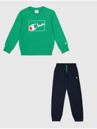 Tuta Champion garzata girocollo Bambino - verde