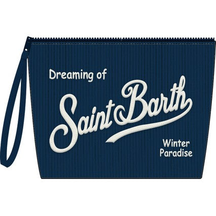 pochette Saint Barth - Aline W CORDUROY 61 EMB blu