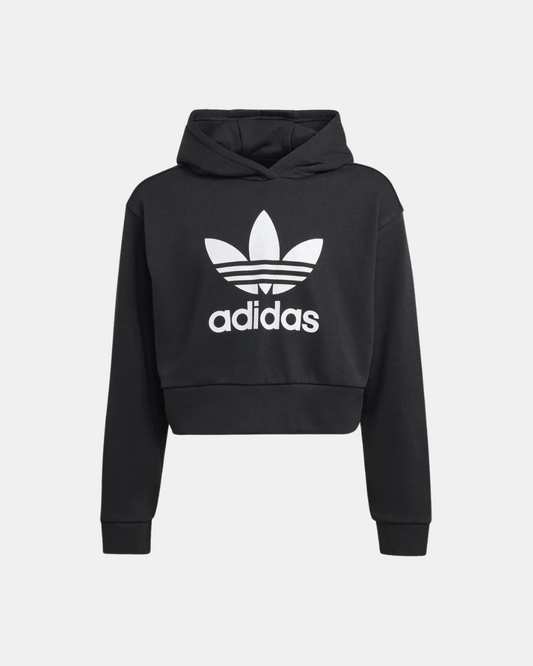 Adidas Originals felpa con cappuccio CROPPED HOODIE nero