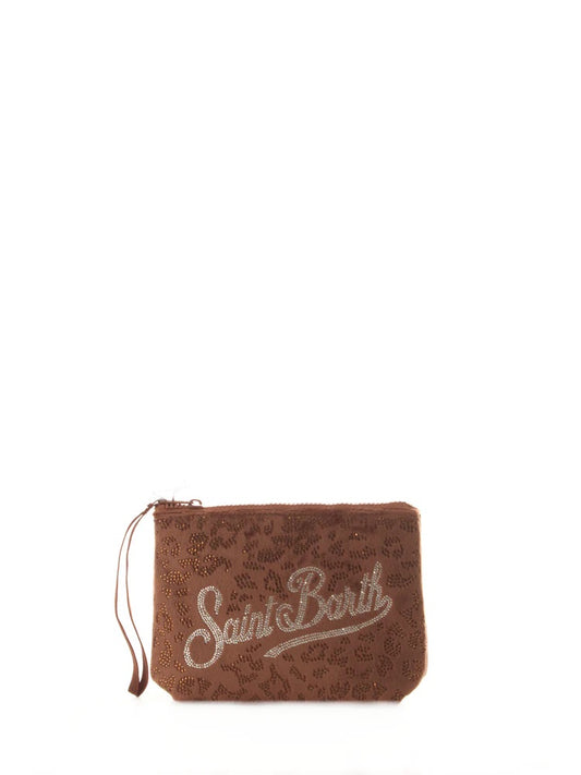 pochette Saint Barth - Aline Leopard 1918 Strass