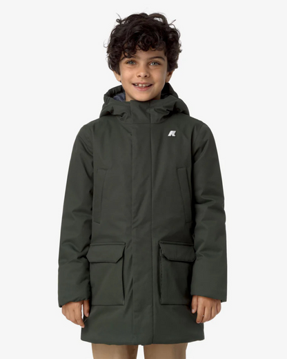 GIACCA per bambino K-Way Kids P. JARKO TWILL MARMOTTA verde