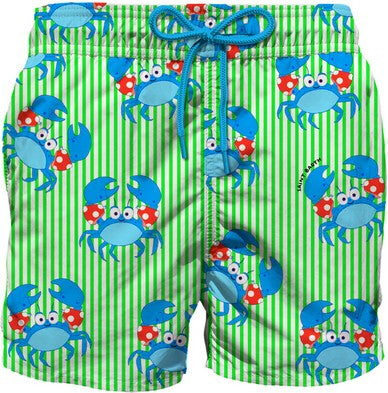 costume da bagno a righe CRAB STRIPES verde