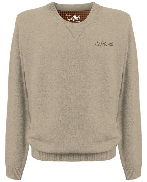 Maglia girocollo Bimbo Saint Barth beige