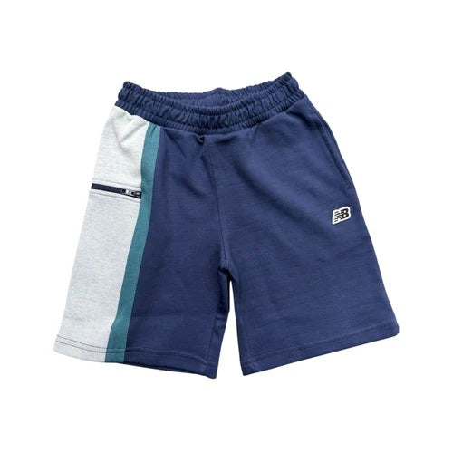 NEW BALANCE PANTALONCINO BLU COTONE BAMBINO