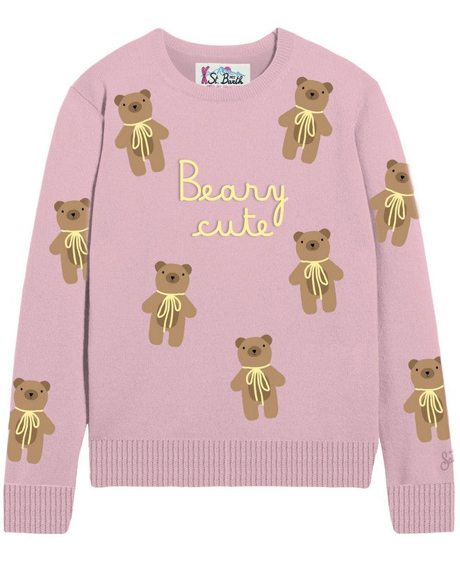 Maglia girocollo bambina Saint Barth BEARY CUTE 21 EMB