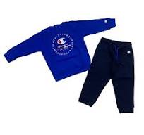 Tuta felpata girocollo baby champion blu