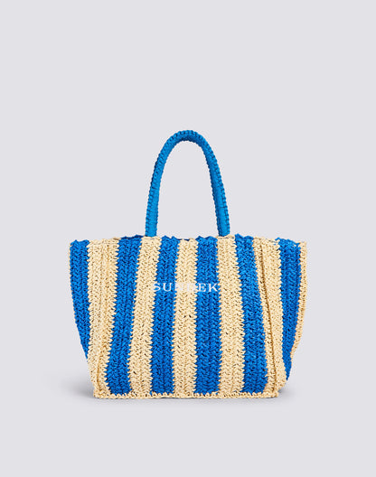 CHOU STRAW BAG 00100 SAPPHIRE