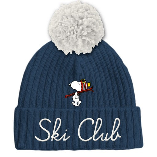 cappello pompon Saint Barth  blu SNOOPY PISTA SKI CLUB