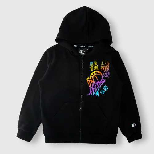 Felpa Full Zip Cappuccio Bimbo  STARTER nero
