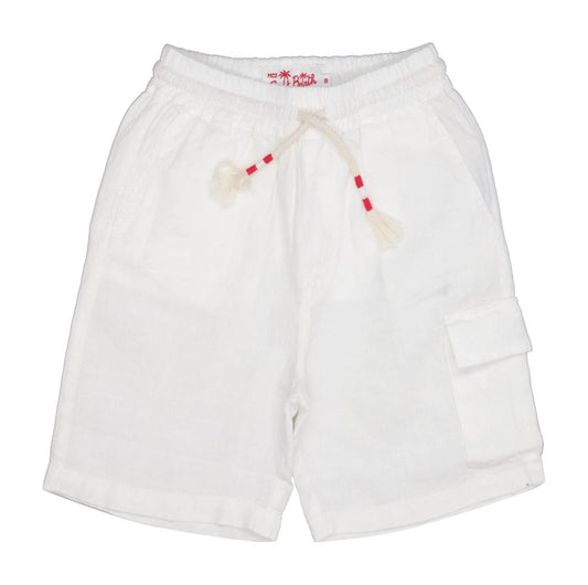 Saint Barth Bermuda Bambino Lino Bianco